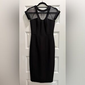 Maggy London Illusion Yoke crepe cocktail dress